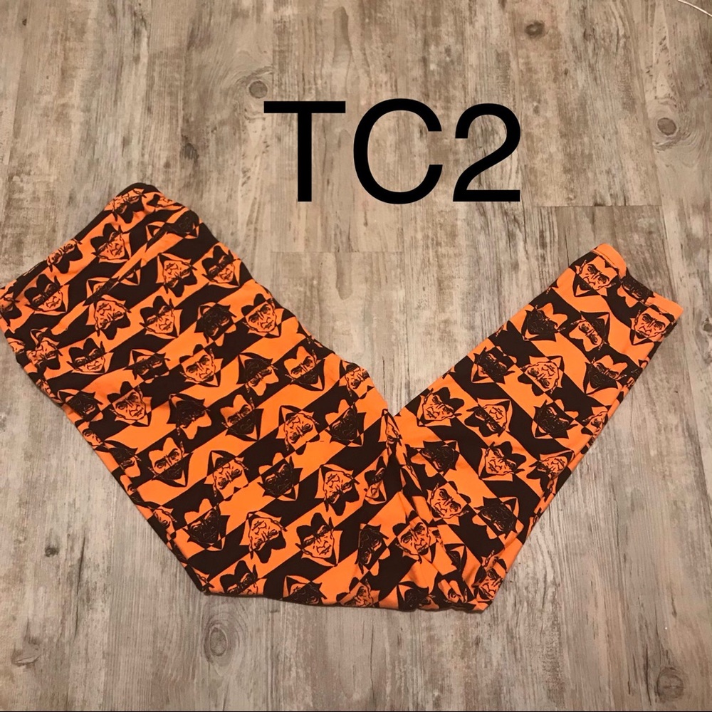 LuLaRoe TC2 Orange Dracula Leggings NWOT